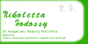 nikoletta hodossy business card